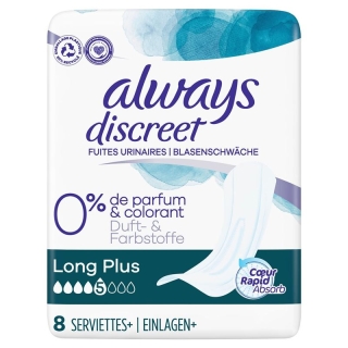ALWAYS Discreet Inkontinenz Long Plus 0%