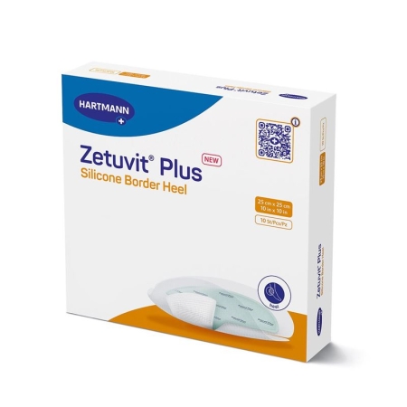 ZETUVIT Plus Silicone Border Heel 25x25cm