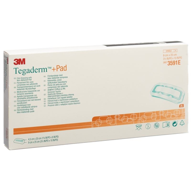 3M TEGADERM+PAD 9x25cm Wundki 4.5x20cm (n)