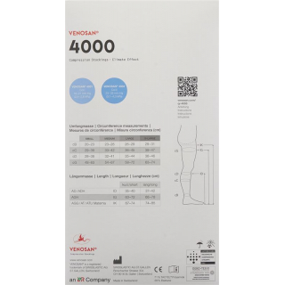 Venosan 4001 A-GH KKL1 M длинные закрытые черные мужские 1 пара