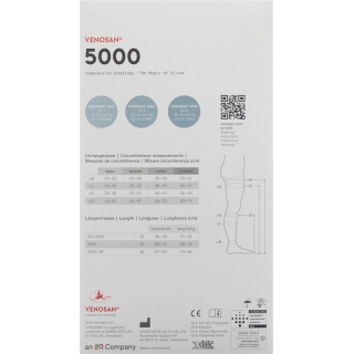 Venosan 5002 A-GH KKL2 XL длинный закрытый липкий сафьян 1 пара