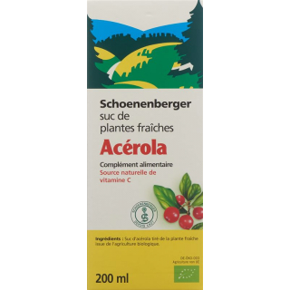 SCHOENENBERGER ацерола натуральный фруктовый сок органический