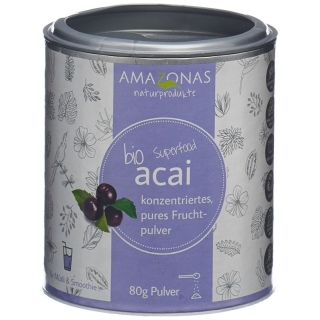 Acai Bio Fruchtpulver 100% Pur Dose 80g