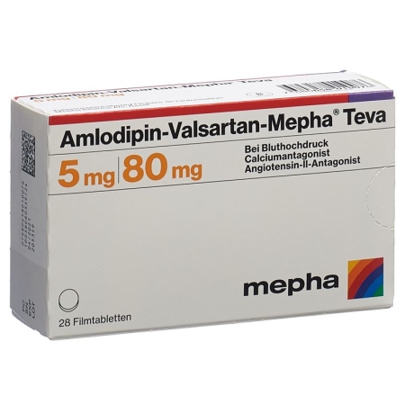 Amlodipin Valsartan Mepha Teva 5/80mg 28 Stück