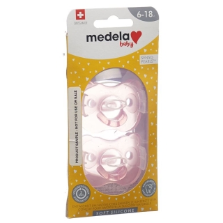 Мягкие силиконовые пустышки Medela для девочек 6–18 лет, 2 шт.