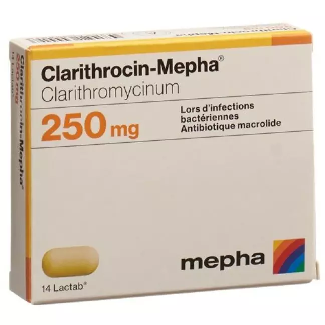Clarithrocin Mepha 250 mg 20 Lactabs Clarithrocin Mepha 250 mg 20 Lactabs