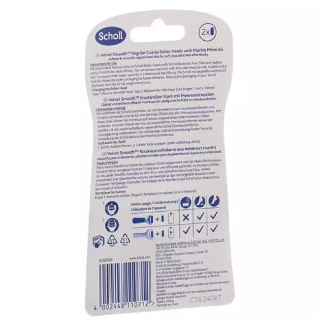 Scholl Velvet Smooth Pedi Roll Sta Meeresmi 2 штуки Scholl Velvet Smooth Pedi Roll Sta Meeresmi 2 штуки