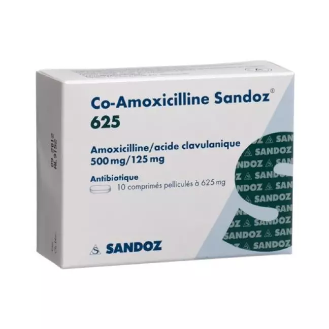 CO Amoxicillin Sandoz 625 mg 10 filmtablets CO Amoxicillin Sandoz 625 mg 10 filmtablets