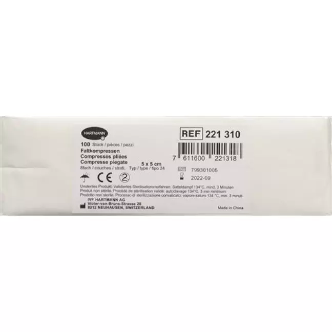 IVF Faltkompressen Typ 24 5x5см 8-fach 100 штук IVF Faltkompressen Typ 24 5x5см 8-fach 100 штук