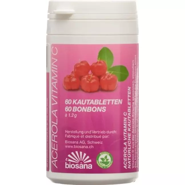 Acerola Vitamin C в таблетках, доза 60 штук Acerola Vitamin C в таблетках, доза 60 штук