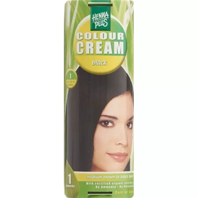Henna Plus Colour крем 1 Schwarz 60г Henna Plus Colour крем 1 Schwarz 60г