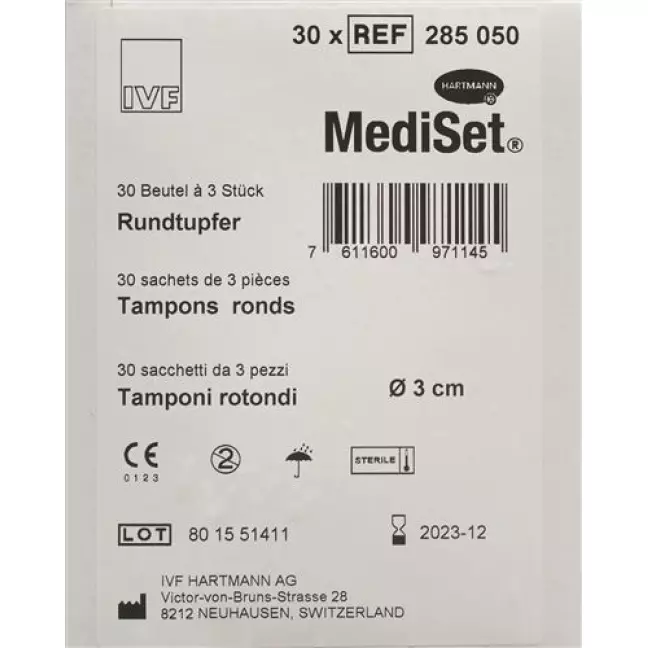 Mediset Rundtupfer 3см 30x 3 штуки Mediset Rundtupfer 3см 30x 3 штуки