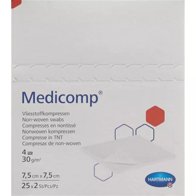 Medicomp Vlieskompressen 7.5x7.5см 25 пакетиков 2 штуки
