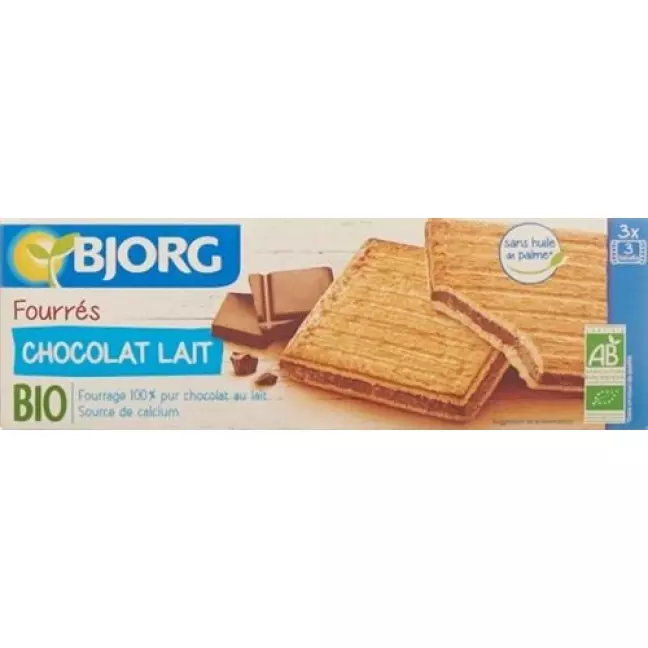 Bjorg Biscuit Fourres Chocolat Lait 225г Bjorg Biscuit Fourres Chocolat Lait 225г