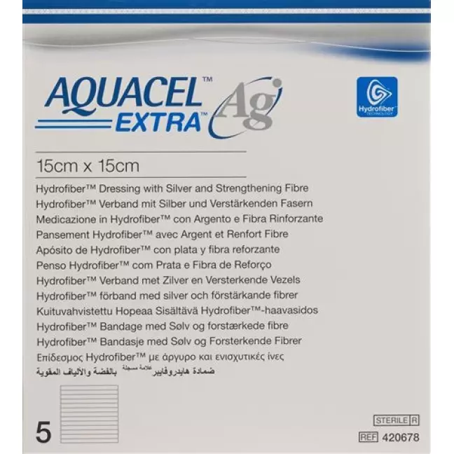 Aquacel Ag Extra Hydrofiber Verband 15x15см 5 штук Aquacel Ag Extra Hydrofiber Verband 15x15см 5 штук