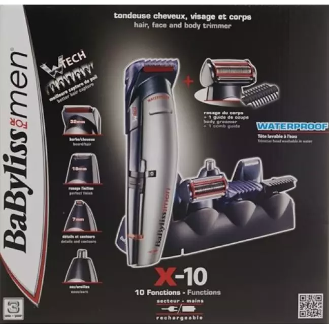 BABYLISS TRIMMER X10 HAIR FACE BABYLISS TRIMMER X10 HAIR FACE
