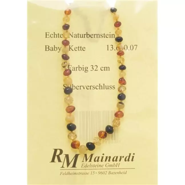 Mainardi янтарь Babykette Farbig 32см Silberverschluss Mainardi янтарь Babykette Farbig 32см Silberverschluss