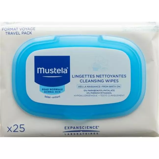 Mustela очищающие салфетки для лица с нормальной кожей 25 штук Mustela очищающие салфетки для лица с нормальной кожей 25 штук