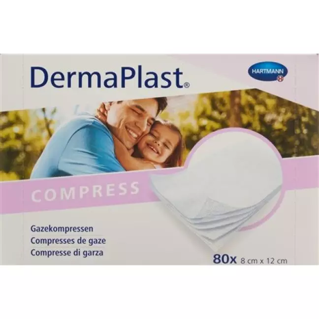 DermaPlast Gazekompressen 8x12см 80 штук DermaPlast Gazekompressen 8x12см 80 штук