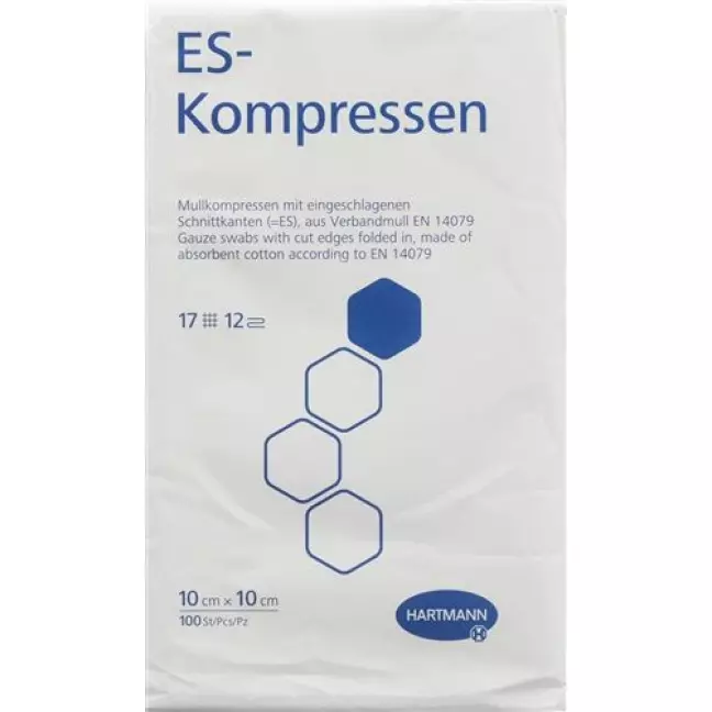 Hartmann Es Kompressen 12-fach 10x10см в пакетиках 100 штук Hartmann Es Kompressen 12-fach 10x10см в пакетиках 100 штук