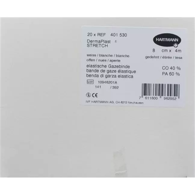 Dermaplast Stretch марлевый бинт Weiss 8смx4m 20 штук Dermaplast Stretch марлевый бинт Weiss 8смx4m 20 штук