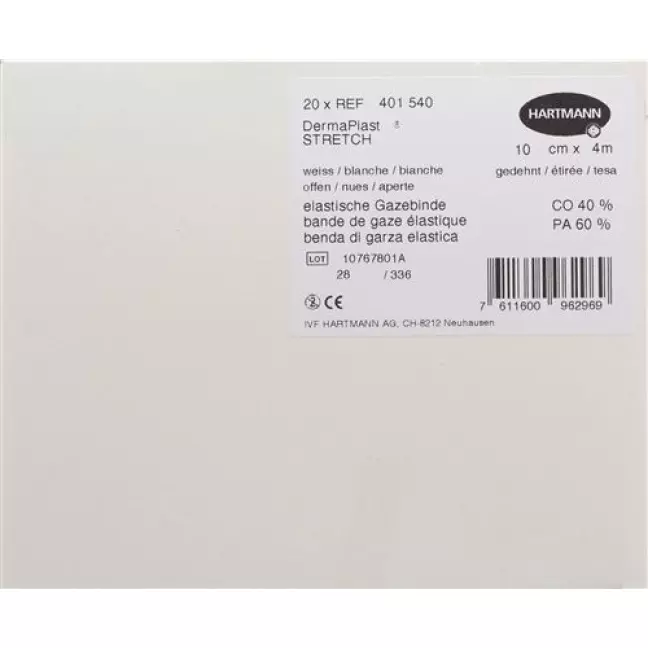 Dermaplast Stretch марлевый бинт Weiss 10смx4m 20 штук Dermaplast Stretch марлевый бинт Weiss 10смx4m 20 штук