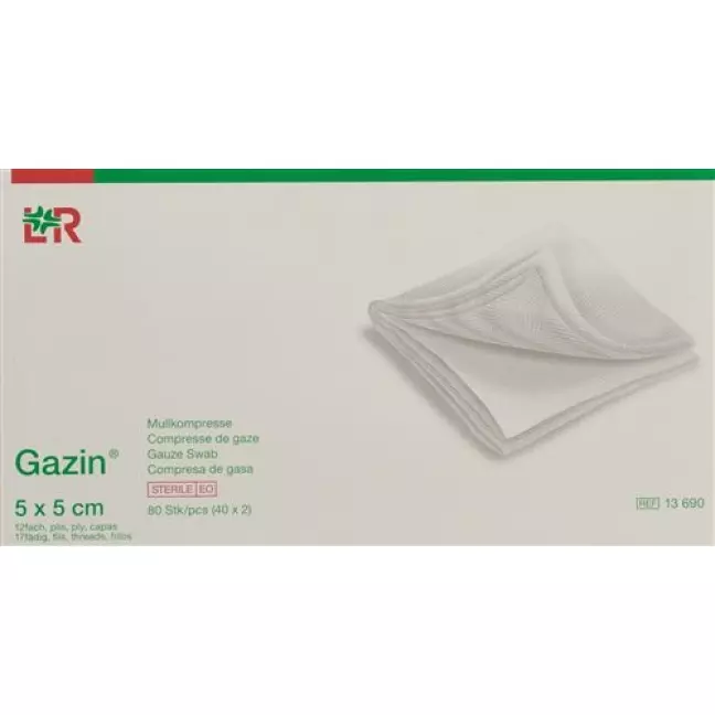 Gazin Mullkompresse 5x5см 12-fach стерильный 40x 2 штуки Gazin Mullkompresse 5x5см 12-fach стерильный 40x 2 штуки
