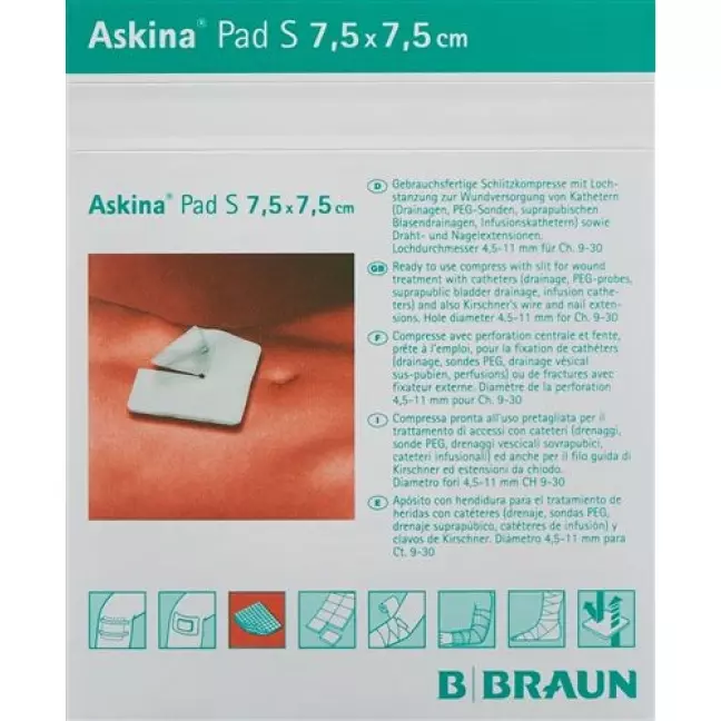 Askina Pad S Schlitzkompresse 7.5смx7.5см 30 штук Askina Pad S Schlitzkompresse 7.5смx7.5см 30 штук