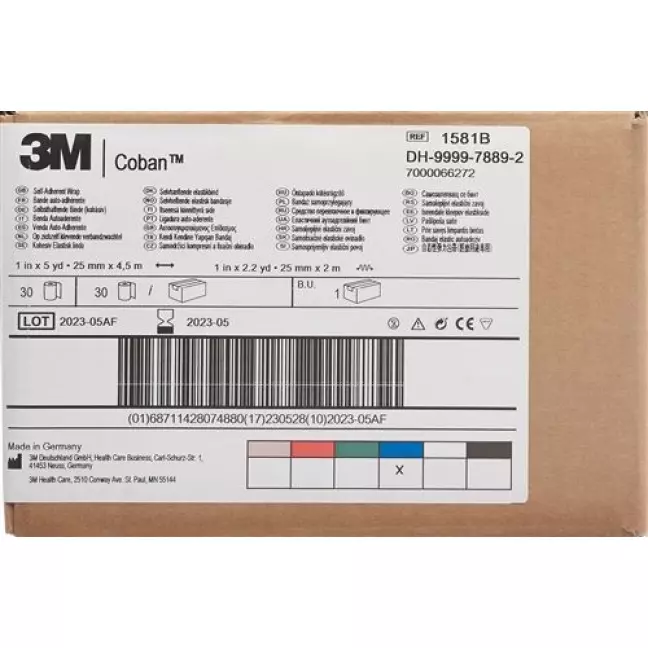 3M Coban эластичный бинт Blau 2.6смx4.57m 30 штук 3M Coban эластичный бинт Blau 2.6смx4.57m 30 штук