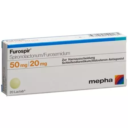 Фюроспир 50 мг/20 мг 50 таблеток покрытых оболочкой 