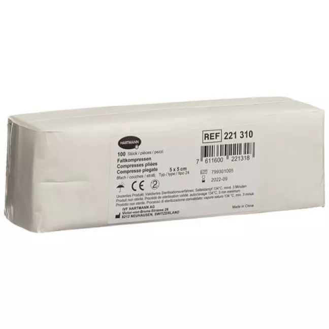 IVF Faltkompressen Typ 24 5x5см 8-fach 100 штук IVF Faltkompressen Typ 24 5x5см 8-fach 100 штук