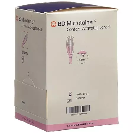 BD Microtainer ланцеты 21gx1.8мм Pink 200 штук BD Microtainer ланцеты 21gx1.8мм Pink 200 штук
