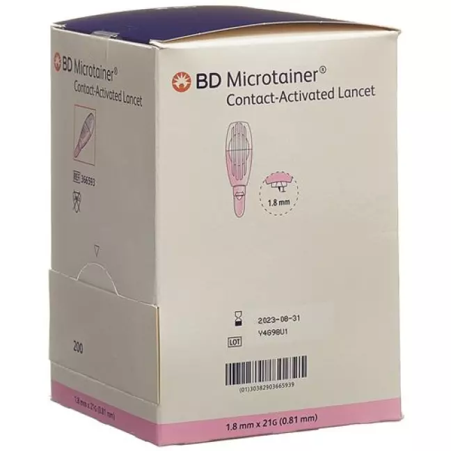 BD Microtainer ланцеты 21gx1.8мм Pink 200 штук BD Microtainer ланцеты 21gx1.8мм Pink 200 штук