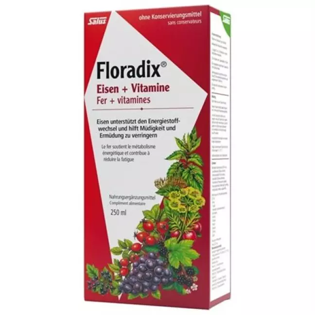 Floradix Vitamine + organisches Eisen Saft Flasche 250мл Floradix Vitamine + organisches Eisen Saft Flasche 250мл