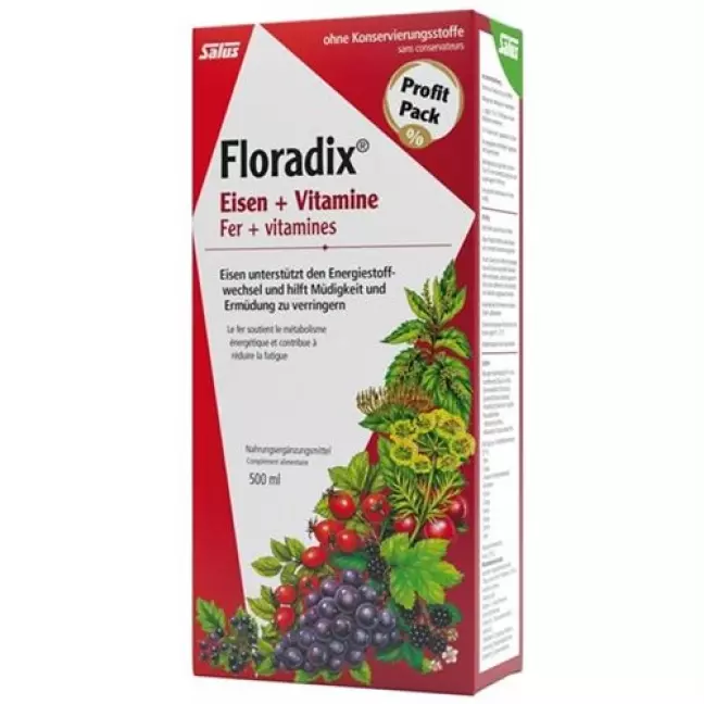 Floradix Vitamine + organisches Eisen Saft Flasche 500мл Floradix Vitamine + organisches Eisen Saft Flasche 500мл