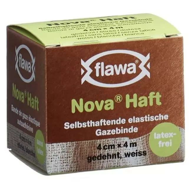 Flawa Nova Haft самоклеющиеся марлевый бинт 4смx4м Flawa Nova Haft самоклеющиеся марлевый бинт 4смx4м