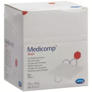 Medicomp Drain Vlieskompressen 7.5x7.5 Steril 25 пакетиков 2 шту