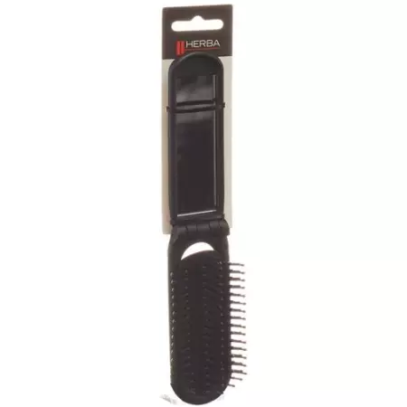 Herba Klappburste mit Spiegel Schwarz Herba Klappburste mit Spiegel Schwarz