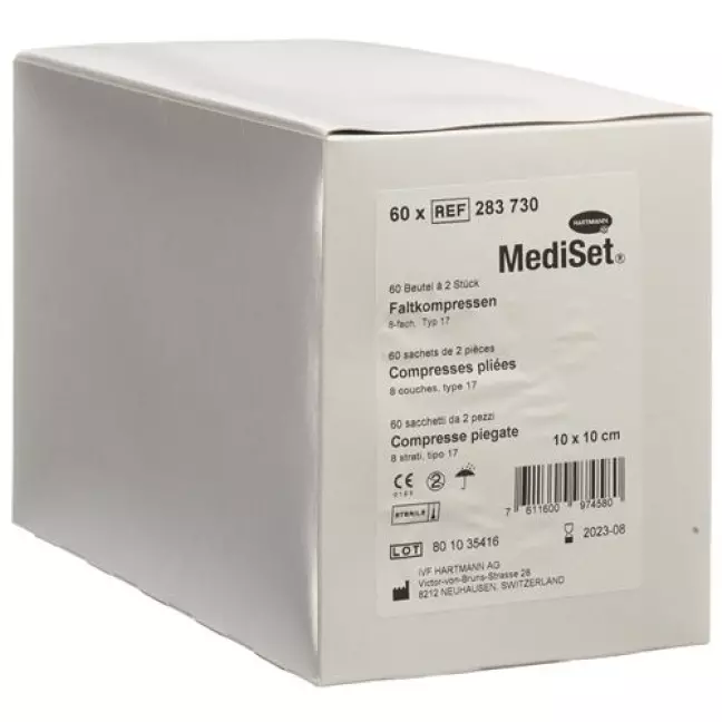 MediSet Faltkompressen Typ 17 8-fach 10x10см 60x 2 штуки MediSet Faltkompressen Typ 17 8-fach 10x10см 60x 2 штуки