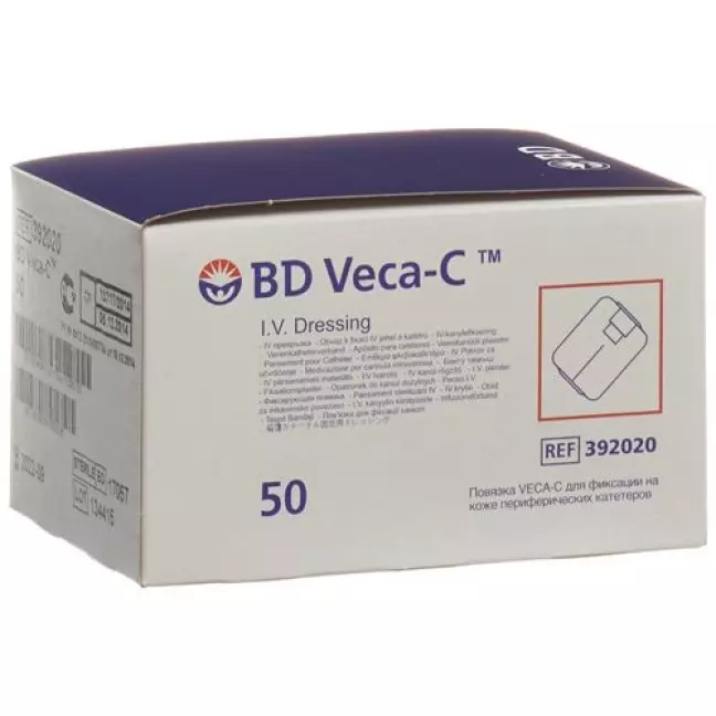 BD Veca-c катетер Fixierverband Sichtfenst 50 штук BD Veca-c катетер Fixierverband Sichtfenst 50 штук