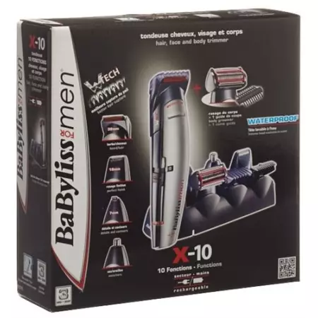 BABYLISS TRIMMER X10 HAIR FACE BABYLISS TRIMMER X10 HAIR FACE