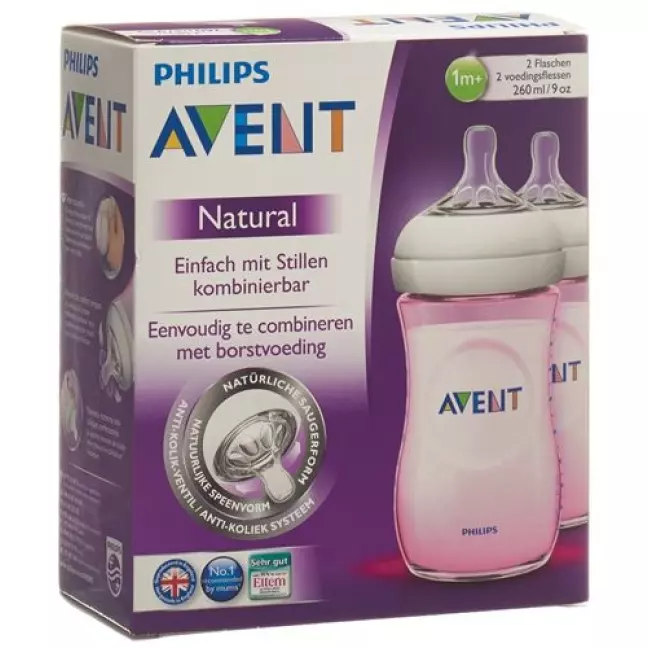 Avent Philips Naturnah-Flasche 2x 260мл Duo Rosa Avent Philips Naturnah-Flasche 2x 260мл Duo Rosa