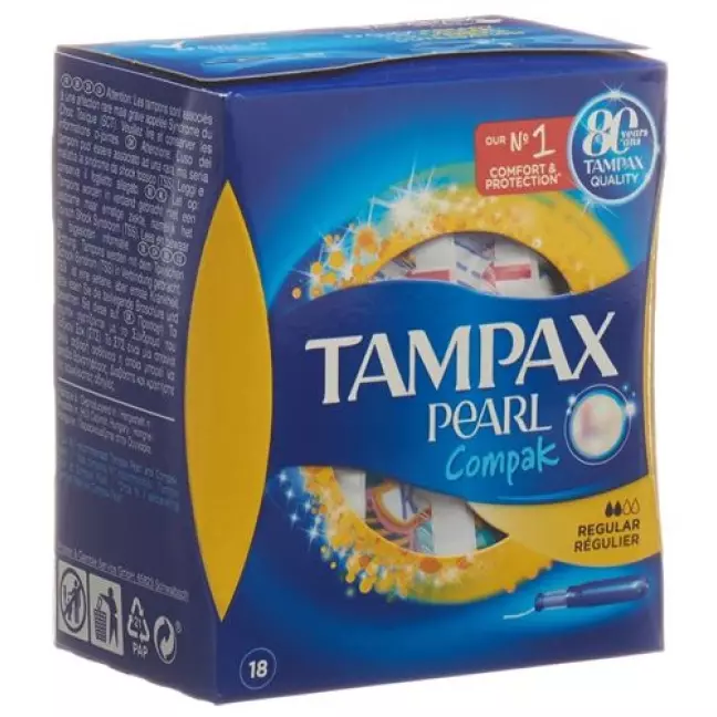 Tampax Tampons Compak Pearl Regular 18 штук Tampax Tampons Compak Pearl Regular 18 штук