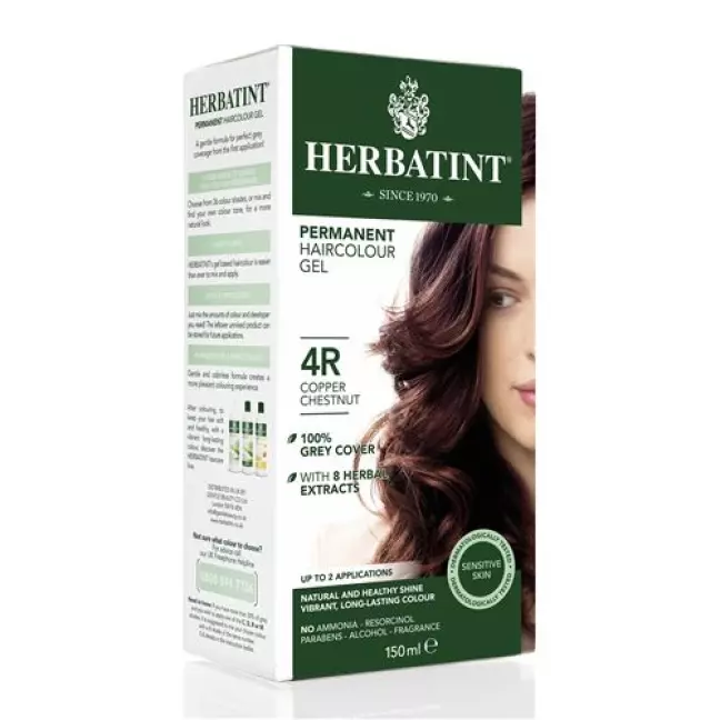 Herbatint Haarfarbegel 4r Kupfer Braun 150мл Herbatint Haarfarbegel 4r Kupfer Braun 150мл