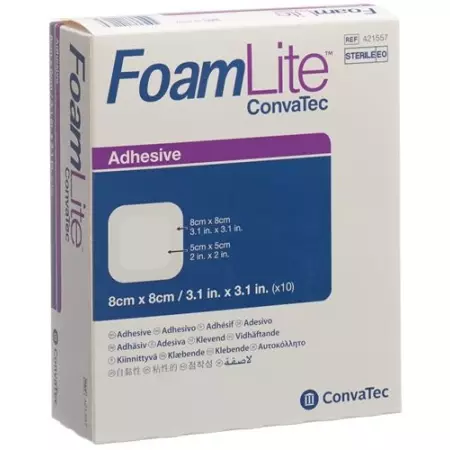 Foam Lite Convatec Silikon-Schaum 8x8см 10 штук Foam Lite Convatec Silikon-Schaum 8x8см 10 штук