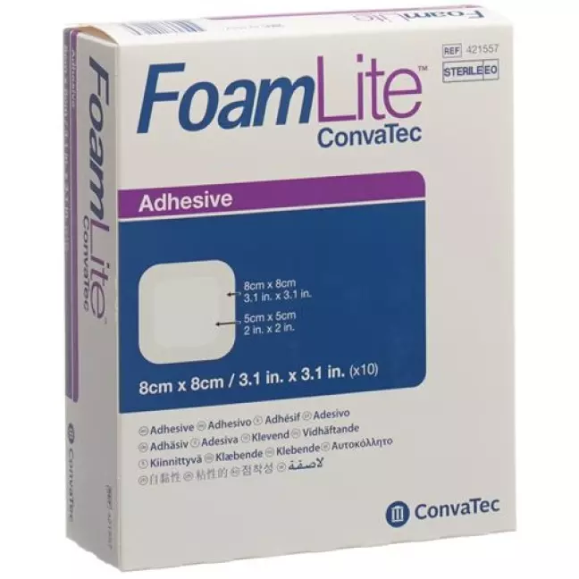 Foam Lite Convatec Silikon-Schaum 8x8см 10 штук Foam Lite Convatec Silikon-Schaum 8x8см 10 штук