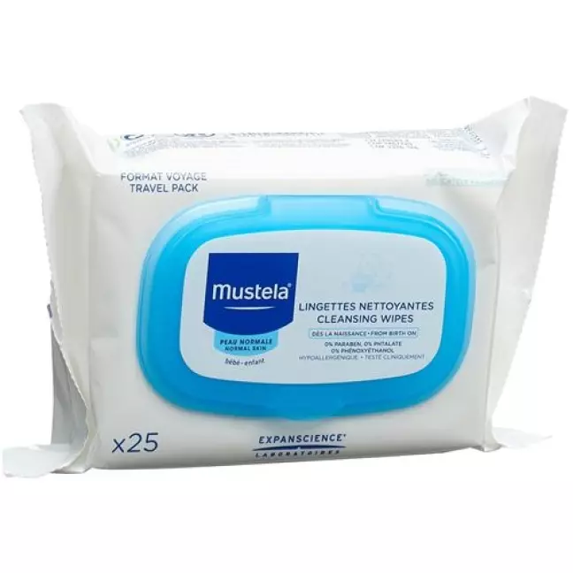Mustela очищающие салфетки для лица с нормальной кожей 25 штук Mustela очищающие салфетки для лица с нормальной кожей 25 штук