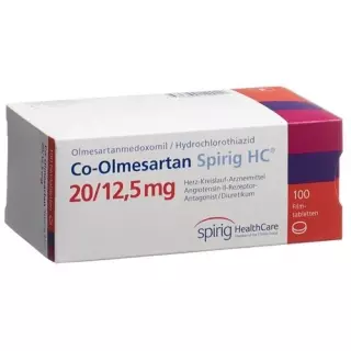 Ко-Олмесартан Спириг 20/12,5 мг 100 таблеток покрытых оболочкой
