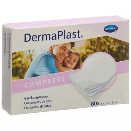 DermaPlast Gazekompressen 8x12см 80 штук DermaPlast Gazekompressen 8x12см 80 штук
