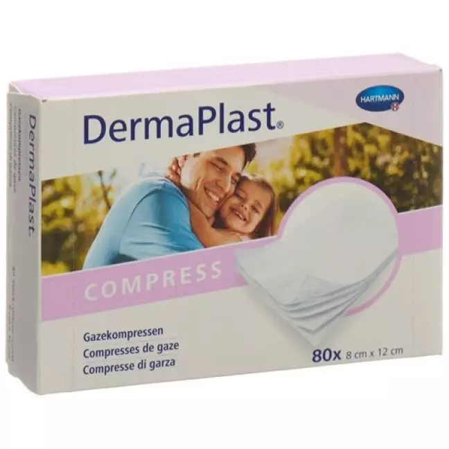 DermaPlast Gazekompressen 8x12см 80 штук DermaPlast Gazekompressen 8x12см 80 штук